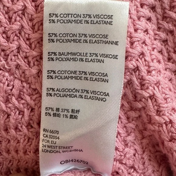 FP Beach Playing Hard To Get Cropped Pink Sweater Top, Size M - Picture 6 of 7